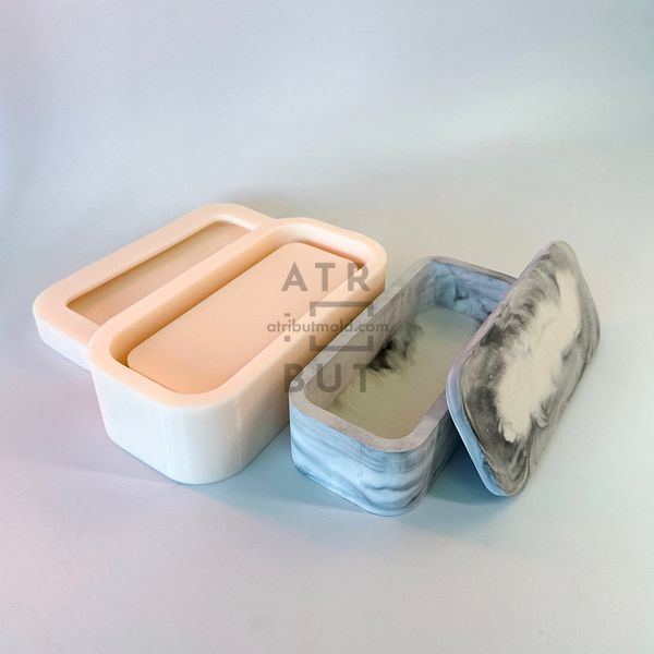 Silicone mold Rectangular jar with formwork, Yes