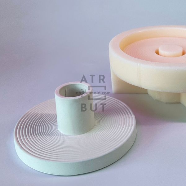Silicone mold Circle candle holder for a table candle
