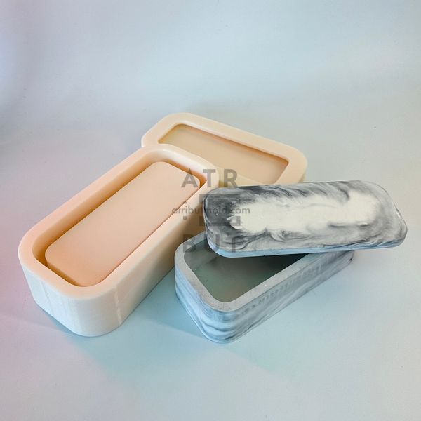 Silicone mold Rectangular jar with formwork, Yes