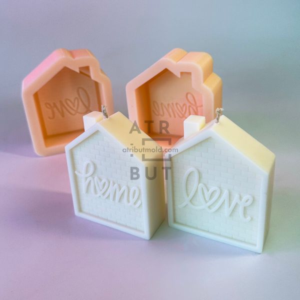 A set of silicone molds Home and Love houses