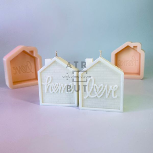 A set of silicone molds Home and Love houses