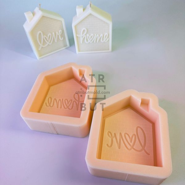 A set of silicone molds Home and Love houses