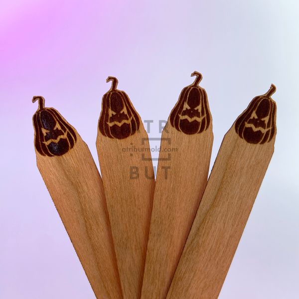 Set of wooden wicks Pumpkin, 2 pcs. Size to choose, 100 mm, 12 mm