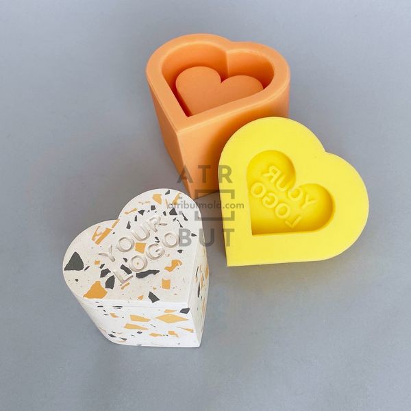 Silicone mold Heart with formwork, Yes