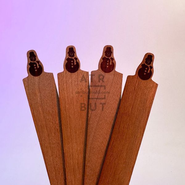 Set of wooden wicks Snowman, 2 pcs. Size to choose, 140 mm, 16 mm