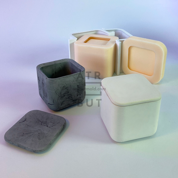 Silicone mold Cube 7x7 cm with formwork, Yes