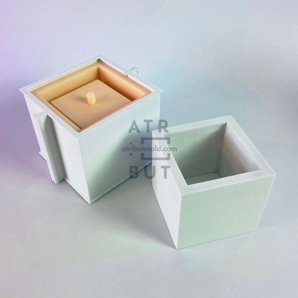 Silicone mold Cube 9.5x9.5 cm with formwork, No