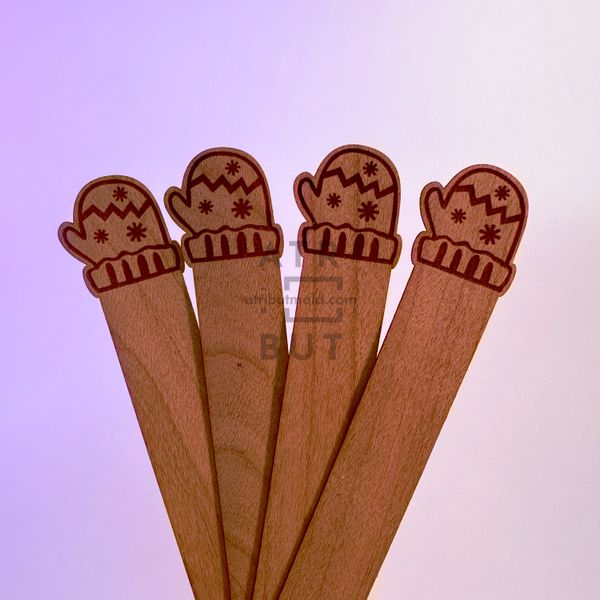 Set of wooden wicks Glove, 2 pcs. Size to choose, 100 mm, 12 mm