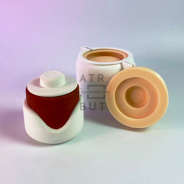 Illusion silicone mold with formwork and lid to choose, Yes, With round holder