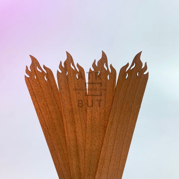 Wooden wick Fire. Size to choose, 100 mm, 8 mm