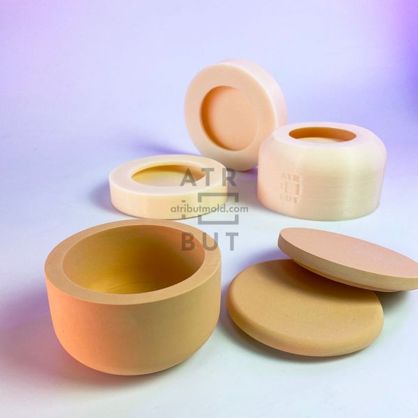 Silicone mold vessel 50x90 mm lid for choose, Yes, Yes, With two different