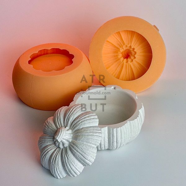 Silicone mold Textured Pumpkin pot 100 grams