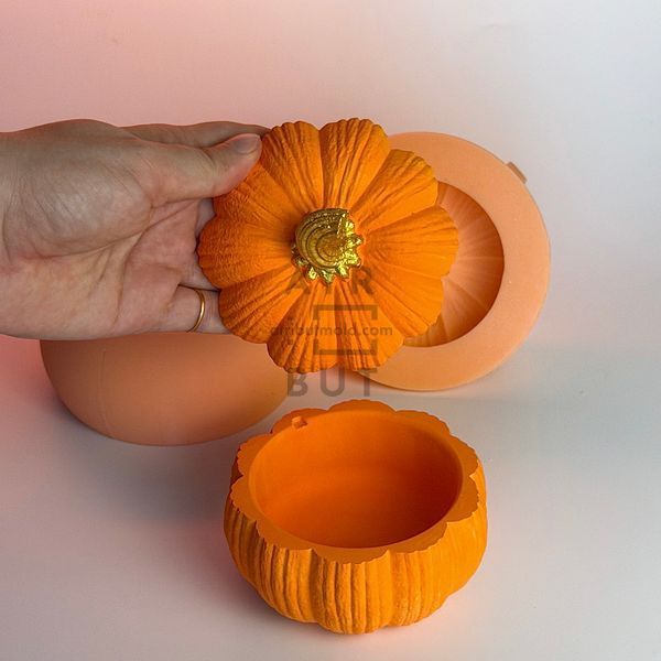 Silicone mold Textured Pumpkin pot 100 grams