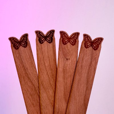 Wooden wick Butterfly. Size to choose, 140 mm, 16 mm