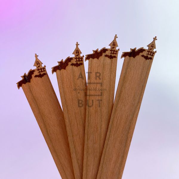 Комплект дерев'яних гнотів Хелловін, 2 шт. Розмір на вибір wick18_1 фото