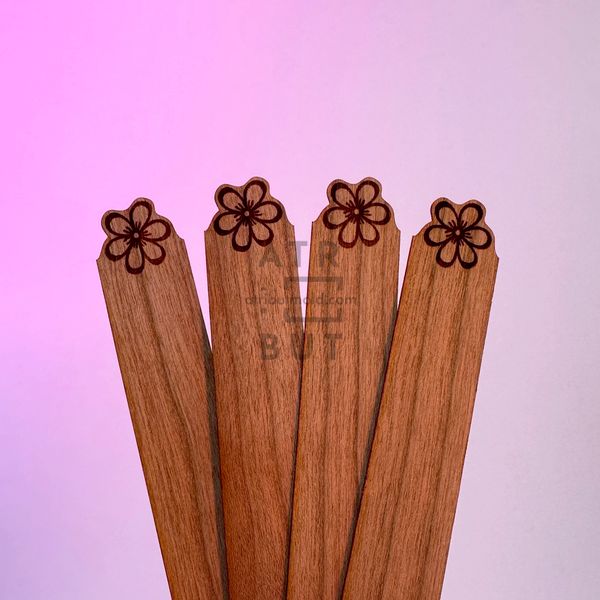 Комплект дерев'яних гнотів Квітка, 2 шт. Розмір на вибір wick43_1 фото