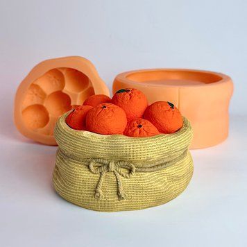 Silicone mold Bag of tangerines vessel