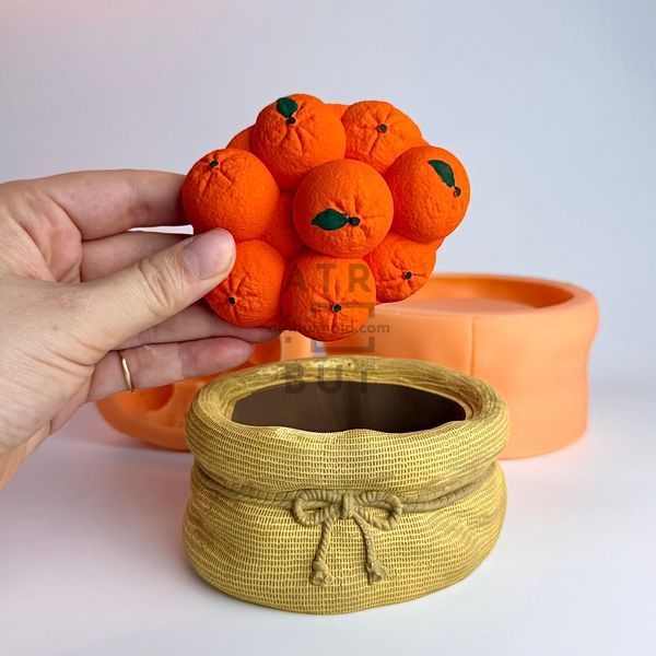Silicone mold Bag of tangerines vessel