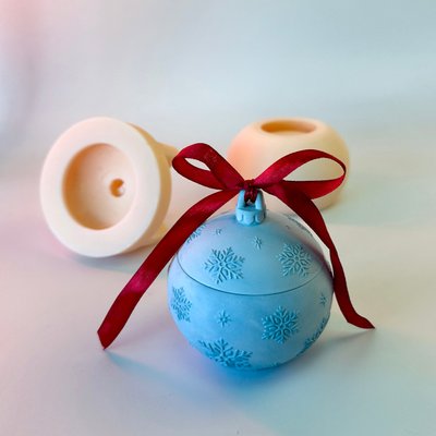 Silicone mold Christmas ball jar with Snowflakes, Yes