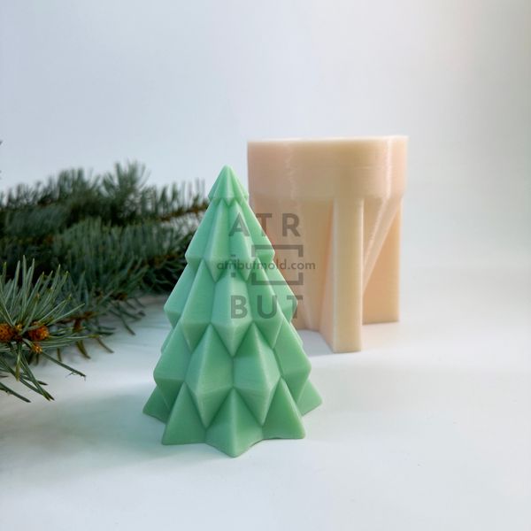 Silicone form Christmas tree geometry