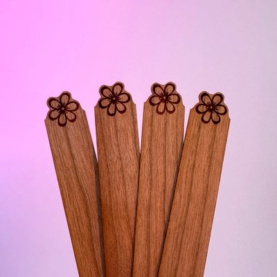Set of wooden wicks Flower, 2 pcs. Size to choose, 140 mm, 16 mm