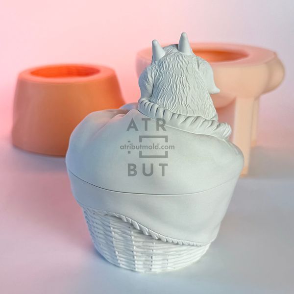 Silicone mold Goat with a baby planter