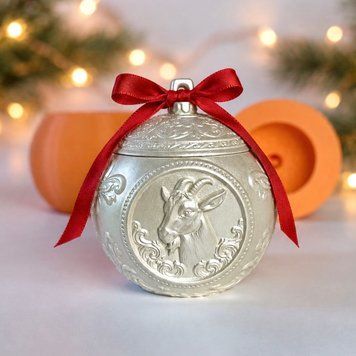 Silicone mold Christmas ball with Goat vessel