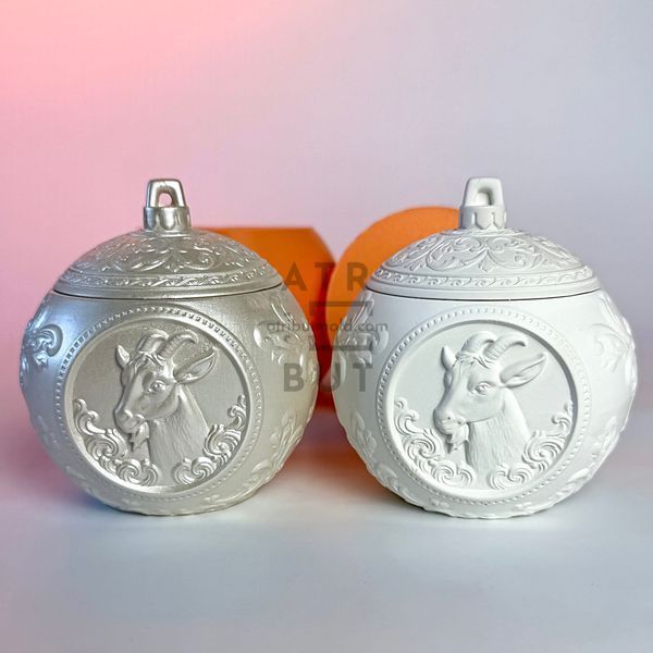 Silicone mold Christmas ball with Goat vessel