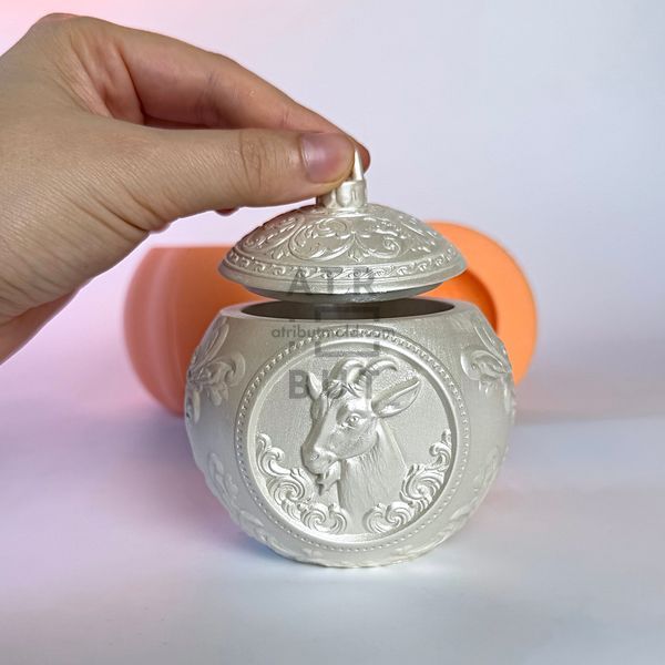 Silicone mold Christmas ball with Goat vessel
