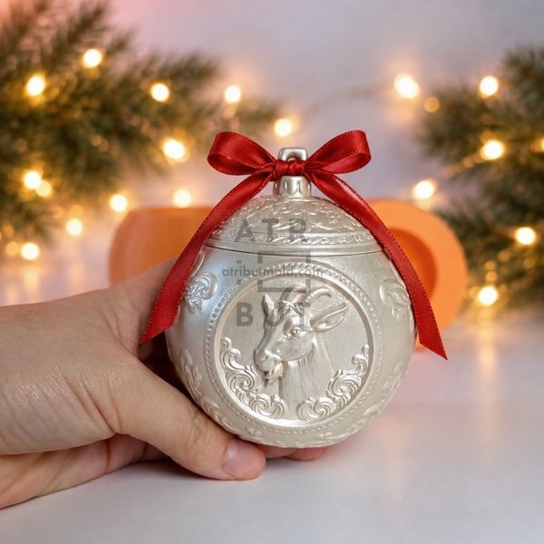 Silicone mold Christmas ball with Goat vessel